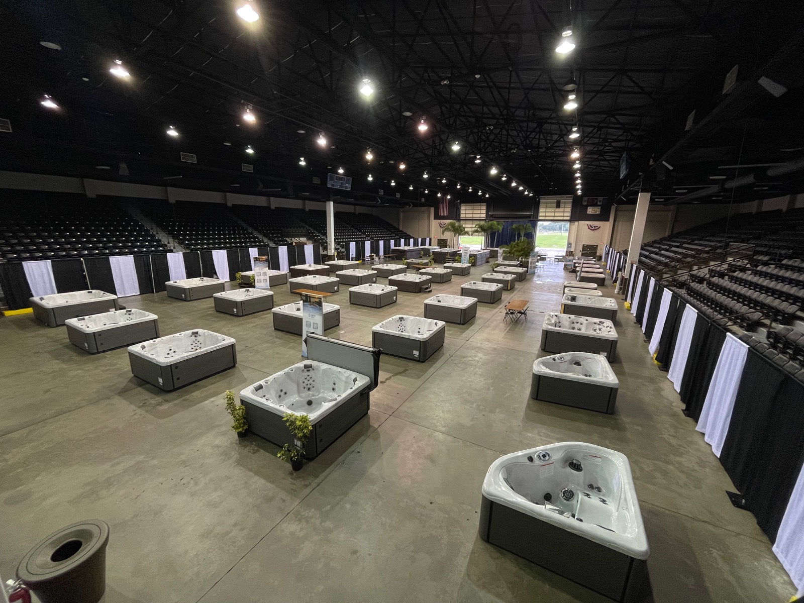 Arena filled with Master Spas hot tubs