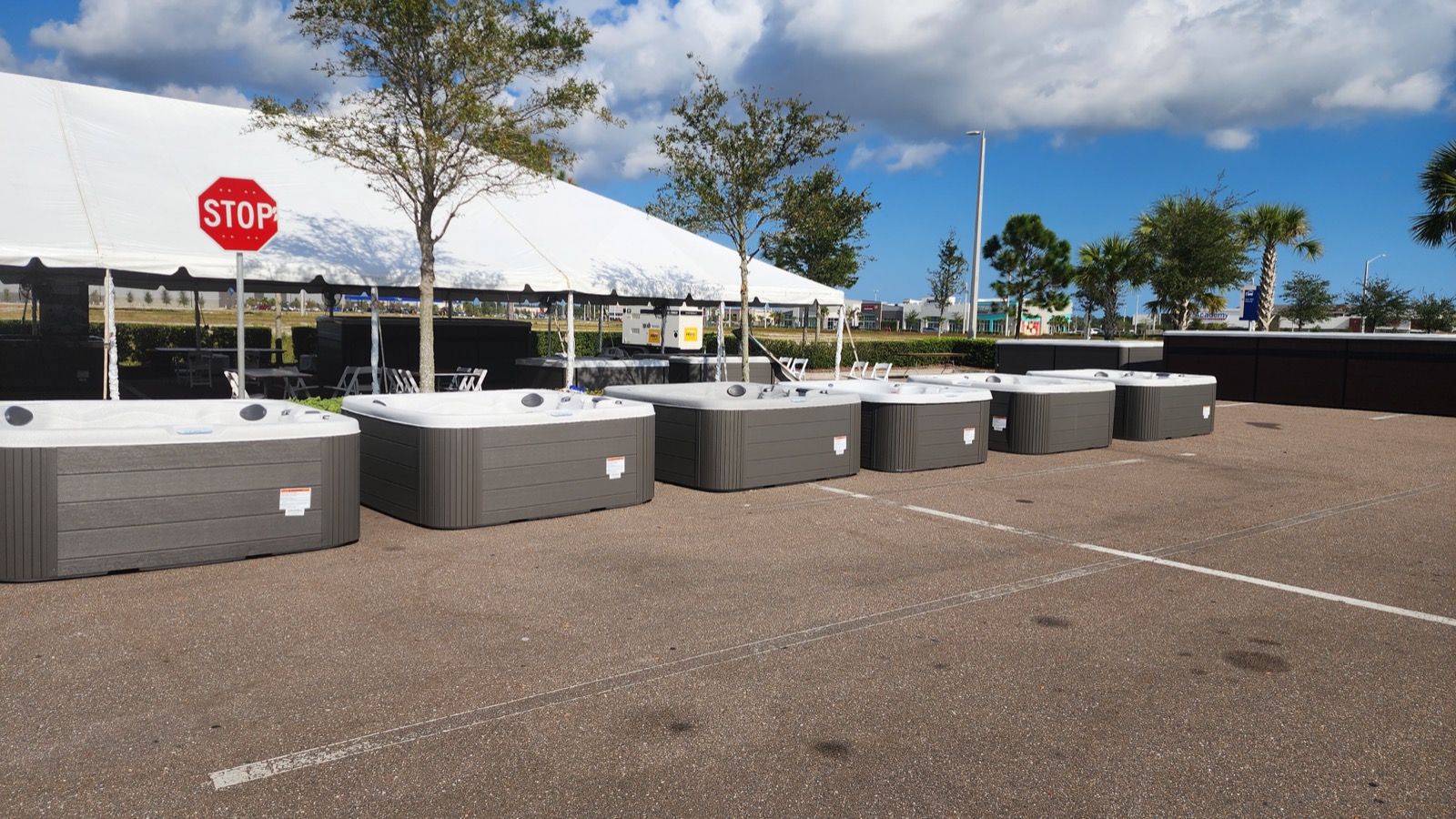 Outdoor hot tub expo display